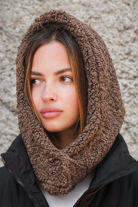 Тепла Шапка Капюшон Капор Теді На Флісі Bonnet Brown Woman - #8055919