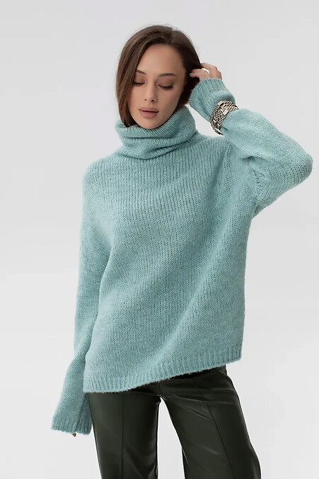 Свитер женский вязаный зеленого цвета - #4038920