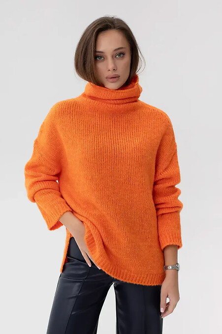 Свитер женский вязаный оранжевого цвета - #4038922