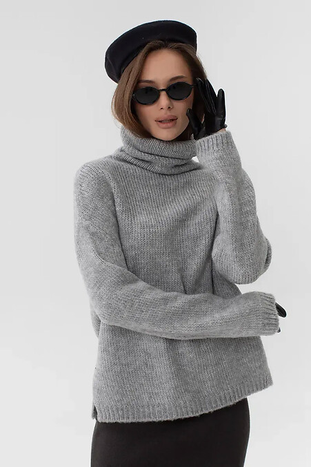 Свитер женский вязаный серого цвета - #4038923