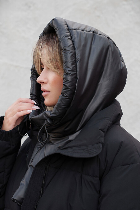 Тепла Шапка Капюшон Капор Із Плащівки  Cora Black Woman - #8055928