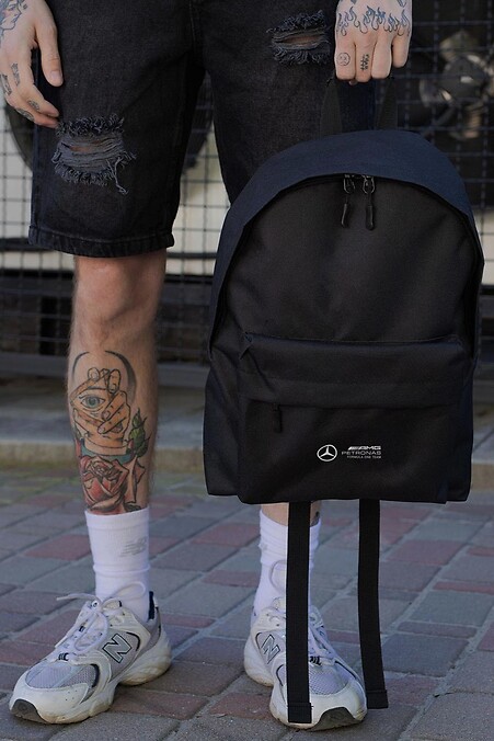 Men's Casual School Backpack Compact With Print AMG Black - #8049932