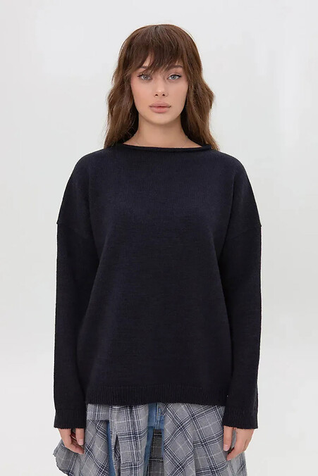 Sweter damski dzianinowy w kolorze niebieskim - #4038940