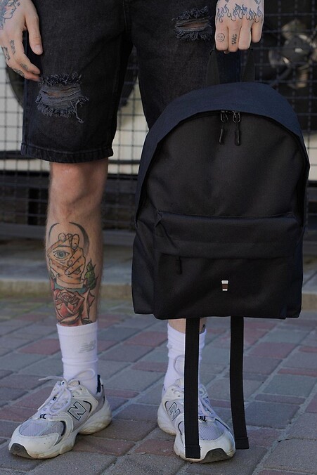 Herren Freizeit Schulrucksack Compact mit Druck Coffee Schwarz - #8049940