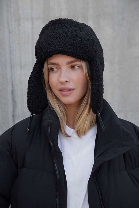 Женская Теди Шапка Ушанка  Celebrity Black - #8055940