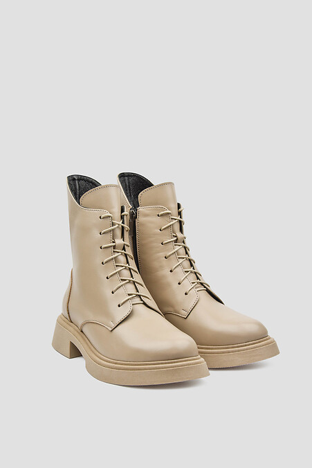 Demi-season women's leather boots - #4205947