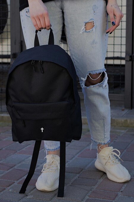 Damen Freizeit Schulrucksack Compact mit Druck Dagger Schwarz - #8049949