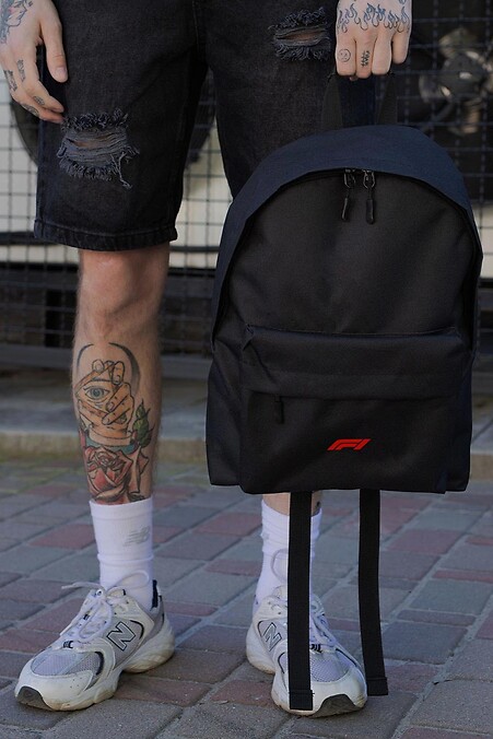 Herren Freizeit Schulrucksack Compact mit Druck F1Red Schwarz - #8049952