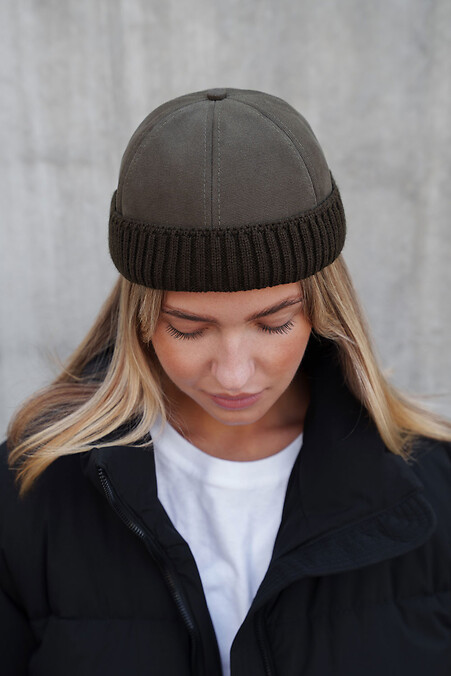 Жіноча Хутряна Кепка Докер  Snake Khaki - #8055956