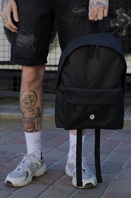 Herren Freizeit Schulrucksack Compact mit Druck Flower Schwarz - #8049962