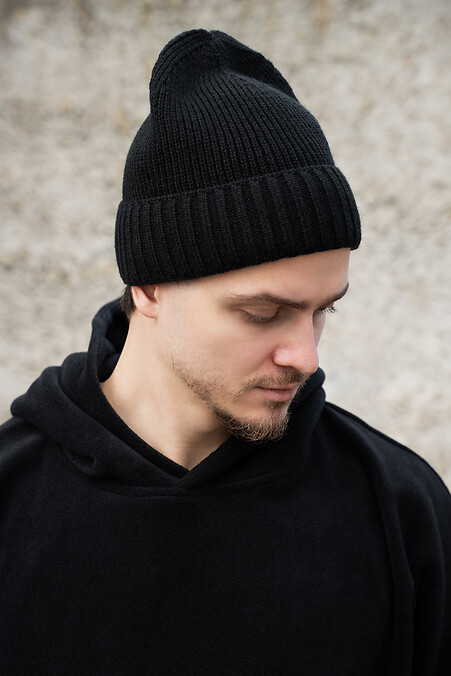 Чоловіча Зимова Трикотажна Шапка На Флісі  Butch Black - #8055963