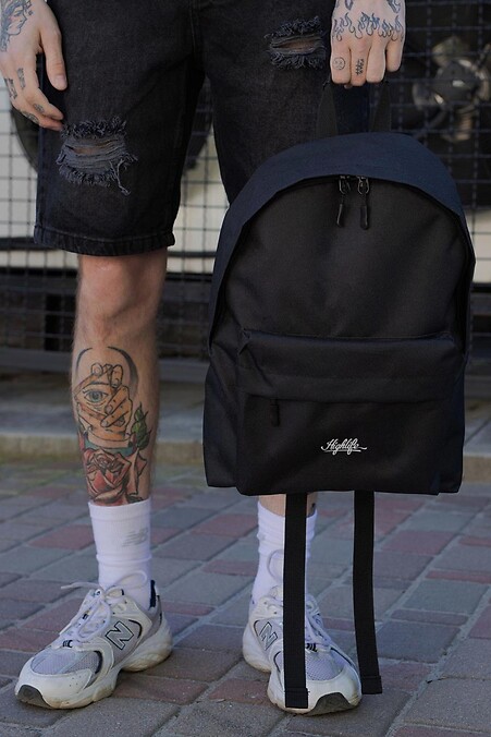 Herren Freizeit Schulrucksack Compact mit Druck Highlife Schwarz - #8049966