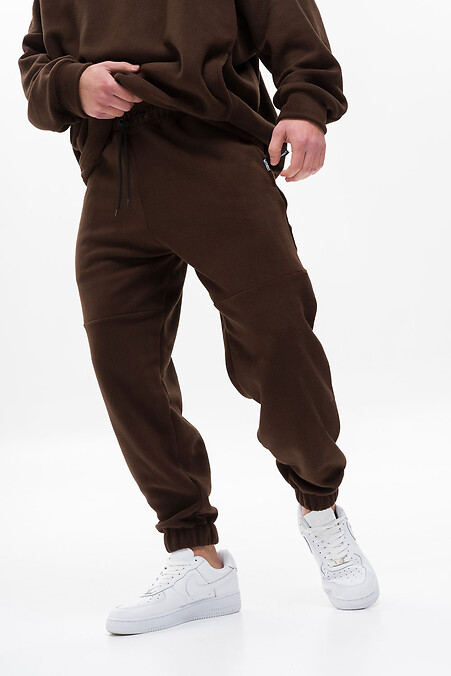 Мужские теплые флисовые спортивные штаны джоггеры Port Brown - #8055978