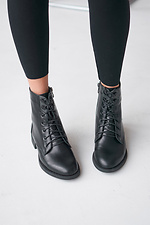 Classic women's boots made of natural black naplak. - #4207017