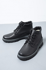 Зимові чоловічі черевики з натуральної шкіри чорні - #4206051