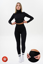 Женские Теплые Лосины В Рубчик На Мехе Limited Black - #8056053