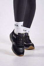 Schwarze Winterstiefel aus Leder und Wildleder - #4207067