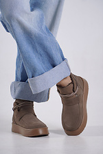 Зимові черевики замшеві карамельного кольору - #4207070