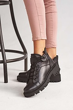 Женские ботинки кожаные зимние черные - #8019074