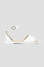 Women's white leather sandals - #4206104