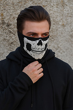 Herren Winter-Thermo-Buff aus Baumwolle mit Totenkopf-Print, Schwarz - #8056125