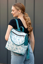 Women's backpack-bag Sambag Trinity moray eel with "Palm" print - #8045134