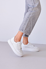 White leather sneakers with perforation - #4206141