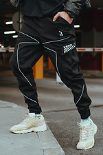 Cargo trousers for men Xeed black with reflective - #8043156