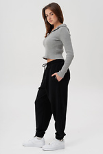 Leichte Strick-Sporthose für Damen, Modell Runner, Schwarz, für die Übergangszeit - #8056169