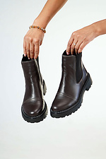 Dunkelbraune Chelsea-Stiefel für Damen zur Halbsaison - #4206204