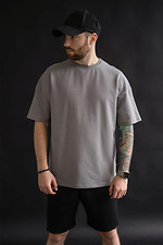 Herren T-Shirt Oversize Baumwolle Grau - #8034210