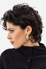 Women's earrings triple gold rings - #4515221