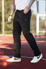 Men's warm sports pants Straight 3 Black - #8034222