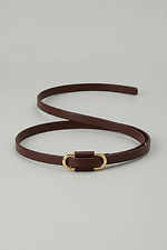 Pasek damski wykonany z naturalnej brązowej skóry. - #3300225