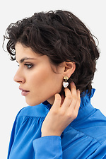 Damen-Perlen-Herzohrringe mit Blatt - #4515227