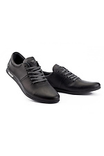 Чоловічі кросівки шкіряні весняно-осінні чорного кольору - #2505234