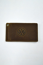 Skórzane etui na dokumenty kierowcy VOLKSWAGEN oliwkowe - #8046234