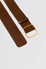 Breiter Damengürtel aus echtem Leder, braun - #3300249
