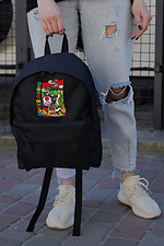 Casual School Backpack for Girls Without Compact With Print Super Mario Black - #8055249