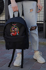 Casual School Backpack for Girls Without Compact With Print Cars Black - #8055251