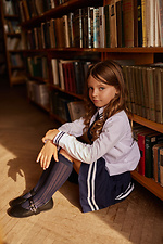Children's dark blue lace knee socks - #2040274