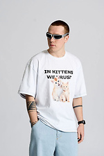 T-shirt oversize OGONPUSHKA Kocięta w kolorze białym - #8043294