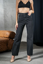 Women's Straight Casual Jeans Denim Wide Black - #8034305