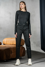 Mom Women's Cotton Trousers Mom Black - #8034308