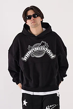 Men's oversized hoodie Wrld black color in oversized style - #8043324