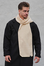 Beigefarbener Herren-Fleeceschal - #8049343