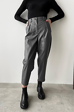 Terra leather trousers, graphite - #8031347