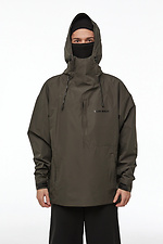 Men's anorak with raincoat on membrane in khaki color - #8037347