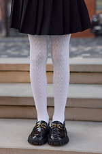 Rajstopy dziecięce ażurowe białe z mikrofibry 140 den - #2040350