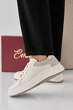 Women's spring-autumn milky leather sneakers - #2505399